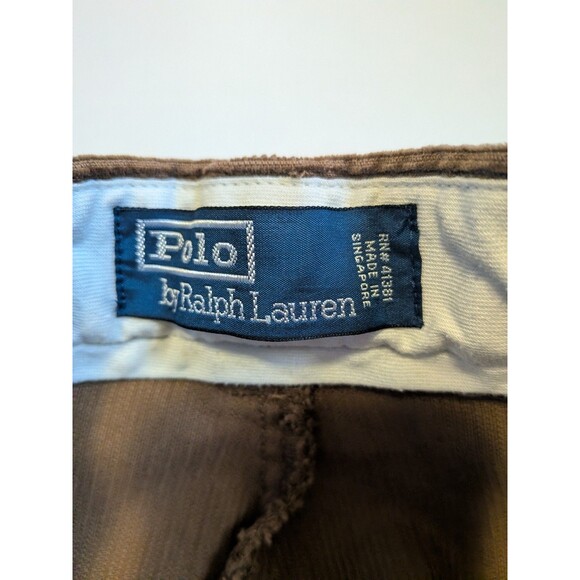 Vtg Polo Ralph Lauren Pants Mens 38x29 -Hemmed- Dark Brown Corduroy Trousers 90s - Picture 15 of 16